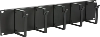Zdjęcie produktu dla LOGON RAO105BL, Panel zarządzania kablami, Aluminium, Czarny