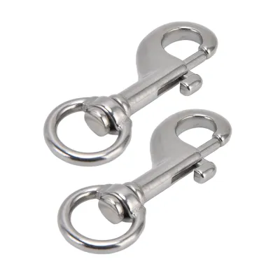 Imagen del producto de Mosquetón giratorio, mosquetón de acero inoxidable 316, mosquetón giratorio para uso marítimo, mosquetón de resorte giratorio, clips para buceo, artículos para actividades al aire libre