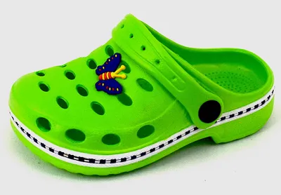 Produktbild von Kinder Clogs Gartenclogs Hausschuhe Sandalen Grün Schmetterling Gr. 30/31