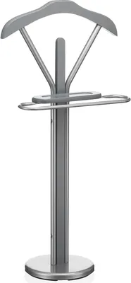 Produktbild von Herrendiener Stummer Damen Diener Kleiderbutler Kleiderständer FABIO mit Kleiderbügel, Hosenbügel, kleine Ablage in grau