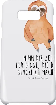 Produktbild von Mr. & Mrs. Panda Samsung Galaxy S8 plus Handyhülle  Faultier Zufrieden - Weiß - Geschenk, Glück, glücklich, Cover, Handy Case, Hülle, Happy
