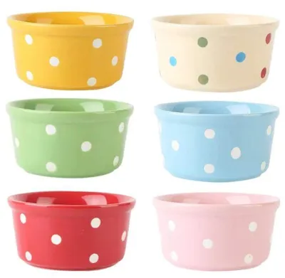 Image de Omgoods - Ensemble de 6 ramequins en porcelaine pour la cuisson