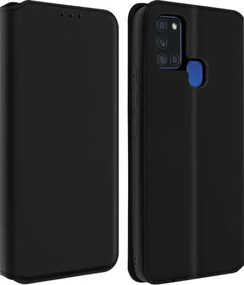 Produktbild von Avizar, Kunstleder Cover Classic Edition für Samsung Galaxy A21s, Schwarz