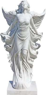 Produktbild von Casa Padrino Luxus Jugendstil Marmor Deko Skulptur Engel Weiß H. 170 cm - Prunkvolle Garten Marmor Deko Figur - Barock & Jugendstil Garten Marmor Deko Accessoires - Edel & Prunkvoll