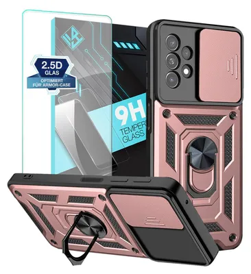 A product shot of a phone case and screen protector.