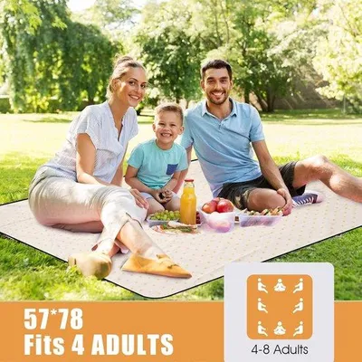 Produktbild von Famanu Picknickdecke wasserdicht und groß, strandmatte sandfrei und faltbar mit Tragriemen – ideal für Camping, Park, Wandern und Reisen
