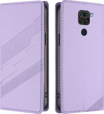 Produktbild von Hülle für Xiaomi Redmi Note 9, Kunstleder Brieftaschen Handyhülle mit Kartenfach und Standfunktion Violett