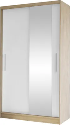 Produktbild von MIRJAN24 Schiebetürenschrank Costa VI, Kleiderschrank, Stilvoll Schlafzimmer Garderobenschrank (Farbe: Sonoma Eiche / Weiß)