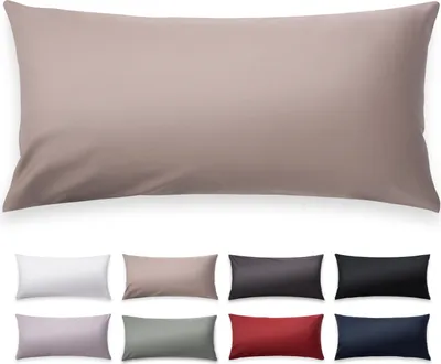 Produktbild von Blumtal Premium Mako Satin Baumwolle Kissenbezug 50x50 cm - Superweicher Kopfkissenbezug 50x50, mit Edler Glanz Optik und Gleichfarbigen Reißverschlüssen, Kissenhülle, Taupe