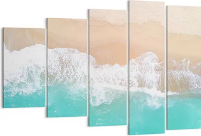 Produktbild von Bild auf Leinwand - Leinwandbild - Meer Welle Sand - 150x100cm - Wand Bild - Wanddeko - Wandbilder - Leinwanddruck - Bilder - Kunstdruck - Wanddekoration - Leinwand bilder - Wandkunst - EG150x100-3937