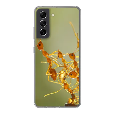 Produktbild von MuchoWow® Handyhülle Schutzhülle Hülle für Samsung Galaxy S21 FE Ameisen - Orange - Tiere Silikon Softcase Handy Hülle - Mobiltelefonhülle