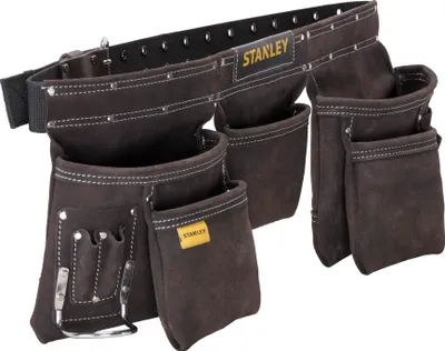 Image de Porte-outils - Cuir - Ceinture Robuste et Ajustable - Multiples Poches et Porte-Outils - STANLEY, STST1-80113
