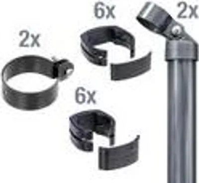 Produktbild von Alberts Zaunanschluss-Set für Wellengittertor an Schweißgitter Fix-Clip Pro, Höhe 102 cm, zum Einbetonieren, anthrazit, 2er-Set