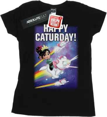 Produktbild von Disney - "Wreck It Ralph Happy Caturday" T-Shirt für Damen BI45002 (M) (Schwarz)