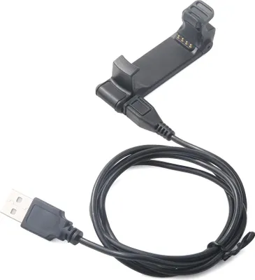 Produktbild von vhbw USB Ladekabel kompatibel mit Garmin Forerunner 220 Smartwatch Fitnesstracker - Dockingstation Schwarz, 94 cm