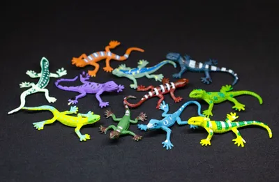 Produktbild von 12er Set Salamander Aufstellfiguren Tierfigur Geckos Eidechse Gecko 12 Stück