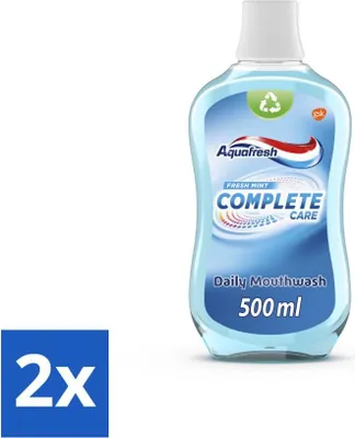 Obrázek produktu pro Ústní voda Aquafresh Complete Care - Svěží máta - 500 ml - hodnotné balení - 2 kusy