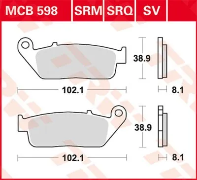 Obrázek produktu pro Klocki hamulcowe TRW Trw Sinter Mcb598Srm
