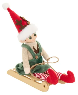Produktbild von Weihnachtswichtel Saperli und Popette mit Schlitten, H. 40 cm