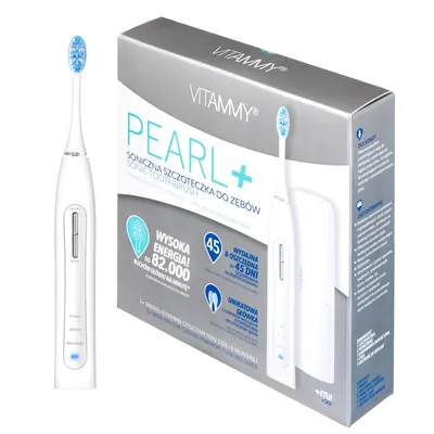 Produktbild von Vitammy PEARL +, Schallzahnbürste, Tägliche Pflege, Massage, Whitening, 82000 Bewegungen pro Minute, Weiß, Ladend, Akku