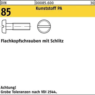 Produktbild von Reyher  Flachkopfschrauben DIN 85 Kunstst. M 6x16 PA Kst. (200 Stück)
