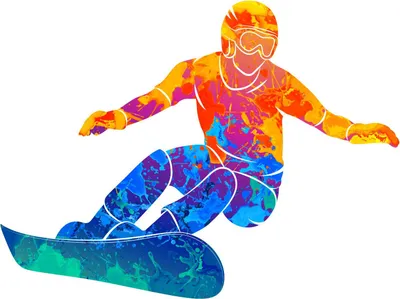 Produktbild von 185 Wandtattoo Snowboarder bunt - Größe 370 x 500 mm