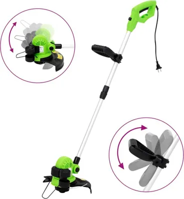 Productafbeelding van Zimilo Elektrische grastrimmer, 550W, 29 cm snijbreedte, telescopische steel, verstelbaar, motormaaier, ergonomisch, groene tuintrimmer