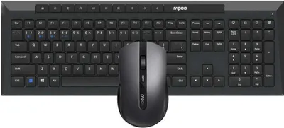 Produktbild von Rapoo 8210M, Volle Größe (100%), Kabellos, Bluetooth, QWERTY, Schwarz, Maus enthalten