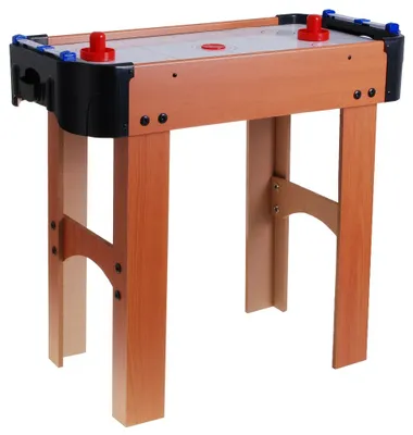 Immagine prodotto di Air hockey per bambini Air hockey imitazione legno + tavolo MDF + soffiatore d'aria + dischi a fungo