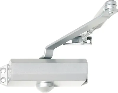 Produktbild von Türschließer TS 10, EN 2,3,4 mit Gestänge, ohne Feststellung silber RAL 9006
