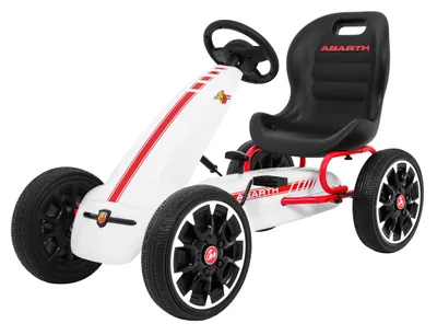 Obrázek produktu pro ABARTH šlapací motokára pro děti Bílá + EVA kola + Ruční brzda + Volnoběh