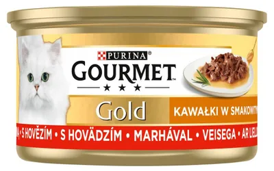 Zdjęcie produktu dla Gourmet Gold Karma Dla Kotów Kawałki W Smakowitym Sosie Z Wołowiną 85 G