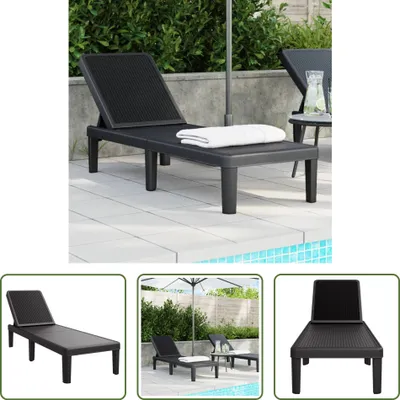 Image de The Living Store Chaise longue réglable en 4 positions 155,5x57x28 cm Polypropylène