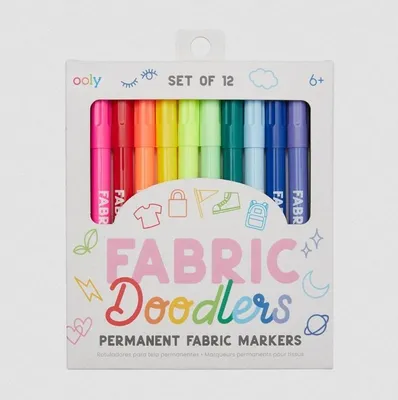 Obrázok produktu pre Doodlers na textil Permanentné fixky na textil - sada 12 kusov