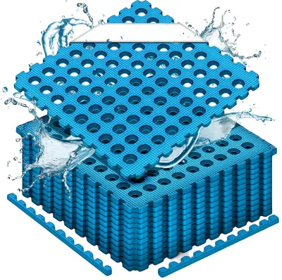 Produktbild von 18 Stück EVA-Schaum Bodenmatten zum Schutz für Pools 2,8 m² Blau