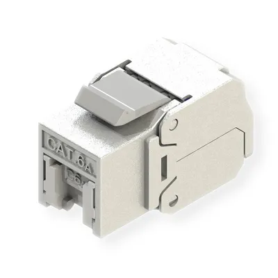 Imagen del producto de ROLINE, conector Keystone Cat.6A (Clase EA), RJ-45, blindado, sin necesidad de herramientas, color plateado