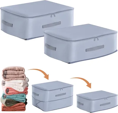 Produktbild von Kompressions-Organizer Taschen, 2 Stück, 52 x 42 x 30 cm, für Kleidung und Bettwäsche