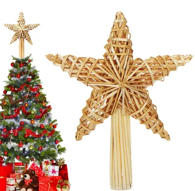 Strohstern für Weihnachtsbaum, 30 x 20 cm, handgefertigt