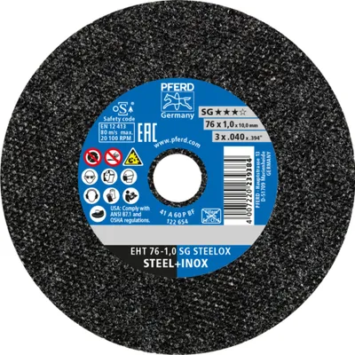 Zdjęcie produktu dla PFERD Cut-off wheels for straight grinders metric SG STEELOX, 7,6 cm, 50 szt.