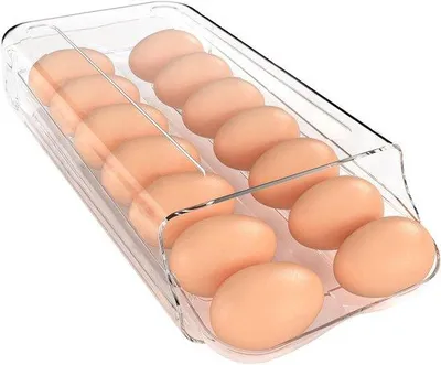 Produktbild von Famanu Eierhalter für Kühlschrank - Automatischer Eiercontainer, stapelbar, transparent