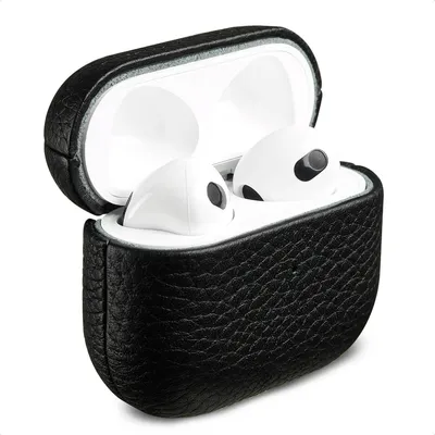Produktbild von Accezz Echtes Leder Case AirPods 3 - Schwartz