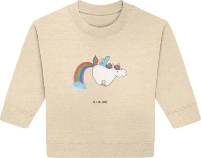 Produktbild von Mr. & Mrs. Panda Organic Baby Pullover Einhorn Fliegendes Pferd 6. - 12. Monat - Natural Raw - Geschenk, Unicorn, Spielen, Realität, Glitzer, Bullover, Regenbogen