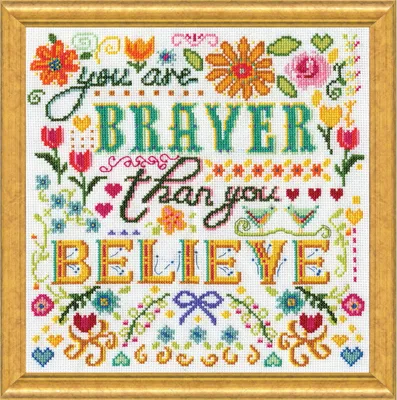 Obrázok produktu pre Balenie výšiviek krížom-krážom "Courageous", počítanie vzorov, 25x25cm