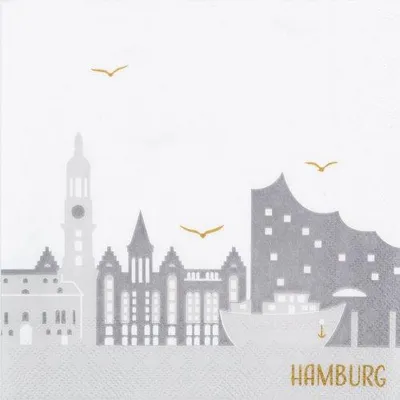 Produktbild von Räder Design Cocktailserviette Stadtsilhouette Hamburg (20-teilig)