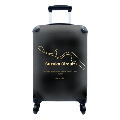 Produktbild von MuchoWow® Koffer Handgepäck Trolley Rollkoffer Kleine Reisekoffer mit 4 Rollen - Rennstrecke - Formel 1 - Suzuka - Cabin Size < 55x40x23 cm & 55x40x20 cm - Fotokoffer - Kabinenkoffer - Boardgepäck - Reise-Box - Reisekoffer - Reisegepäck - Koffer mit Bild - Trolley für Kinder