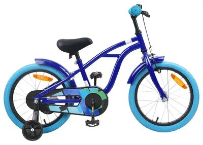 Immagine prodotto di Bicicletta per bambini vidaXL da 16 pollici, per bambini dai 4 ai 6 anni, blu scuro