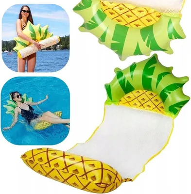 Immagine prodotto di Materassino ad acqua per nuotare, sedia a sdraio gonfiabile con rete, 130 x 70 cm, ananas