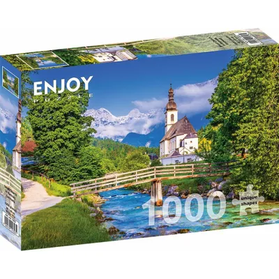 Zdjęcie produktu dla Puzzle 1000 elementów Enjoy – Mały kościółek w Ramsau, Niemcy