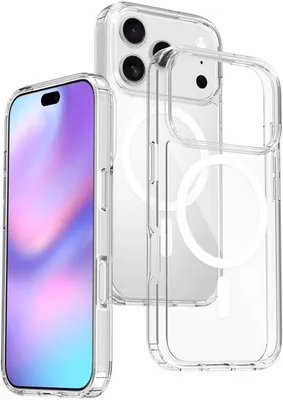 Zdjęcie produktu dla Etui 2 w 1 do iPhone'a 17 z folią ochronną i zapięciem magnetycznym, przezroczyste, do iPhone'a 17