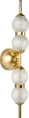 Obrázek produktu pro BELIANI LED nástěnná lampa se zlatým skleněným stínidlem kovová základna glamour styl ambientní osvětlení obývací pokoj ložnice koupelna